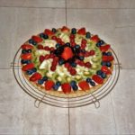 With an almond-cream-rum filling, cream custard topping, and Kirsch-soaked fruit, this fruit tart is probably my favorite dessert! 