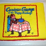 This Curious George cake was another first birthday cake for the son of friends of mine.  He was born in 2004, during the Year of the Monkey, so this seemed appropriate. 